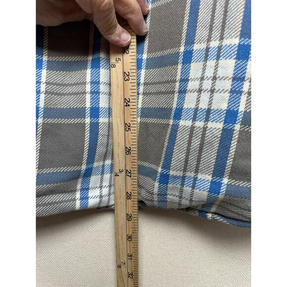 Comfort Outfitter Quilted Flannel Jacket Adult XL Blue Gray Plaid Pearl Snap - Picture 12 of 14